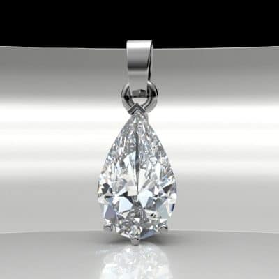 Ashanger Swarovski zirkonia wit in peervorm, witgoud