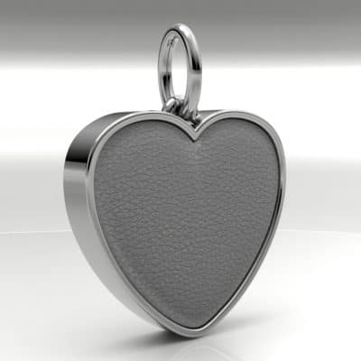 Ashanger hart groot met zichtbare as, zilver