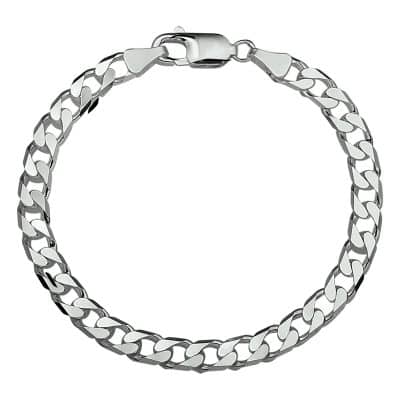 Asarmband gourmet 6 mm, zilver