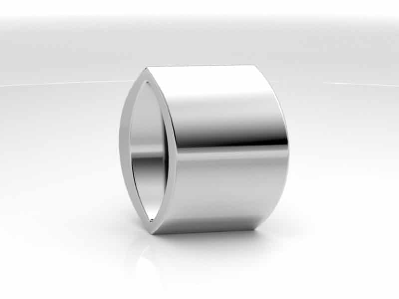 Zilveren ashanger envelop open is een cilinder in perspectief, dat om het collier gedragen wordt. Het lijkt daardoor op een envelop. foto 1