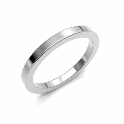 As aanschuifring vierkant profiel smal, zilver (2 mm)