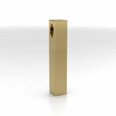 Ashanger buis vierkant 5 x 28 mm, geelgoud
