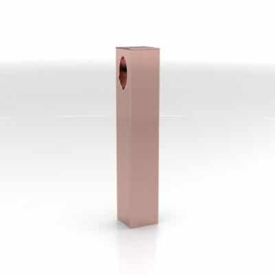 Ashanger buis vierkant 5 x 28 mm, roségoud