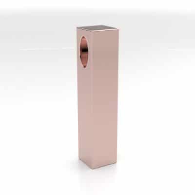 Ashanger buis vierkant 5 x 24 mm, roségoud