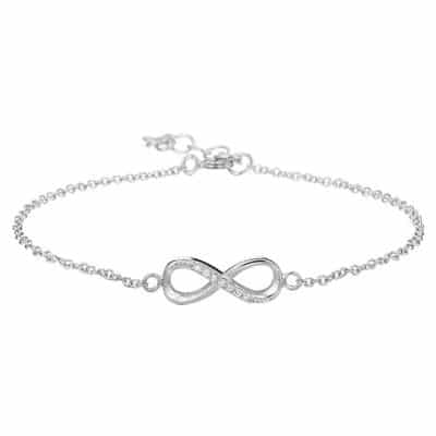 Asarmband met Infinity teken en Swarovski zirkonia’s, zilver