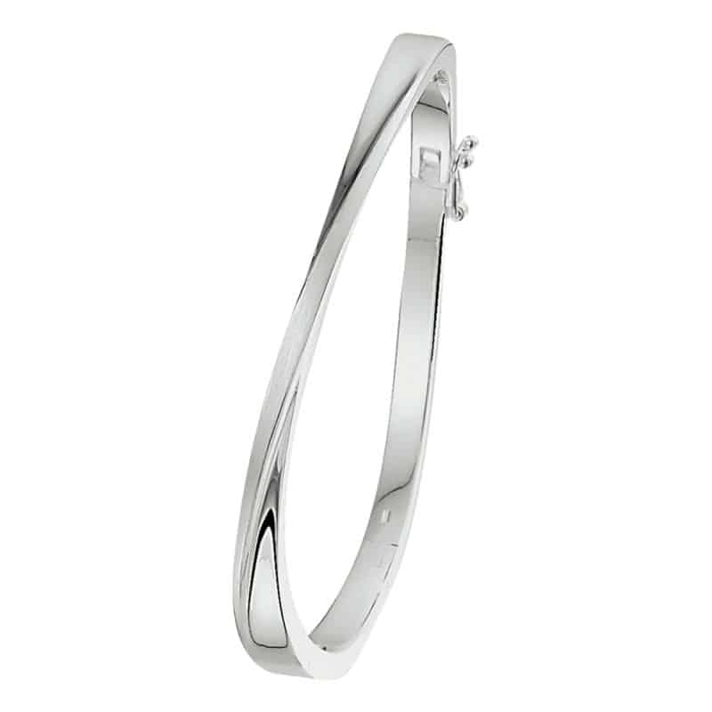 Asarmband Bangle Twist met scharnier, glanzend en mat, zilver artikelnummer 1320248