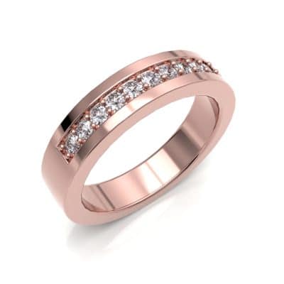 Asring met enkele rij Swarovski zirkonia’s, roségoud