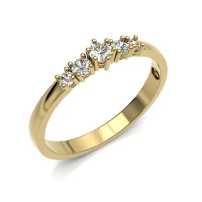 Asring Solitair Alliance klassiek met Swarovski zirkonia’s, geelgoud