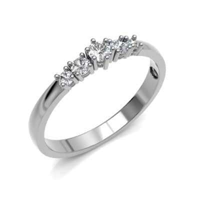 Asring Solitair Alliance klassiek met Swarovski zirkonia’s, witgoud