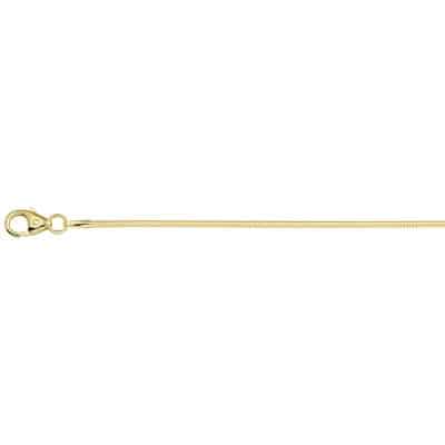 Collier Slang rond 1.2 mm 50 cm, geelgoud