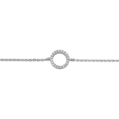 Asarmband Rond open met Swarovski zirkonia’s, zilver