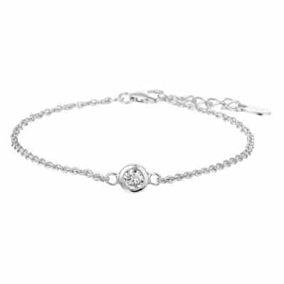 Asarmband Swarovski zirkonia in ronde zetkast, zilver